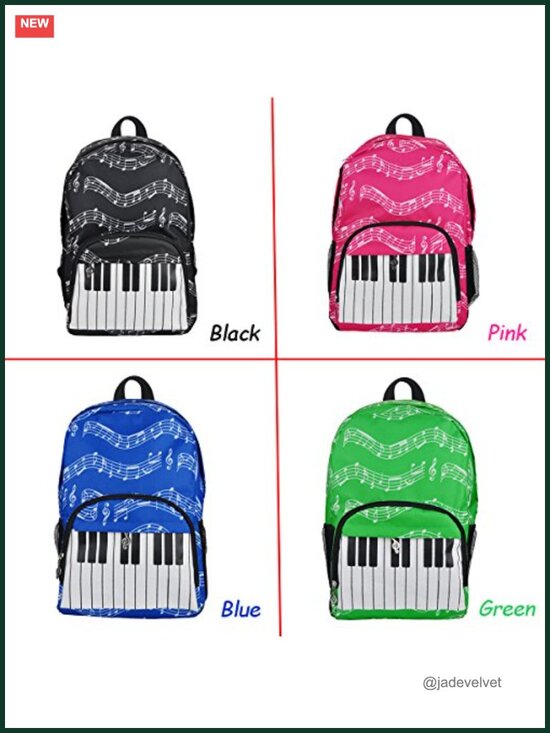 Music Note Waterproof Oxford Cloth Backpack for Travel Hiking main image 4